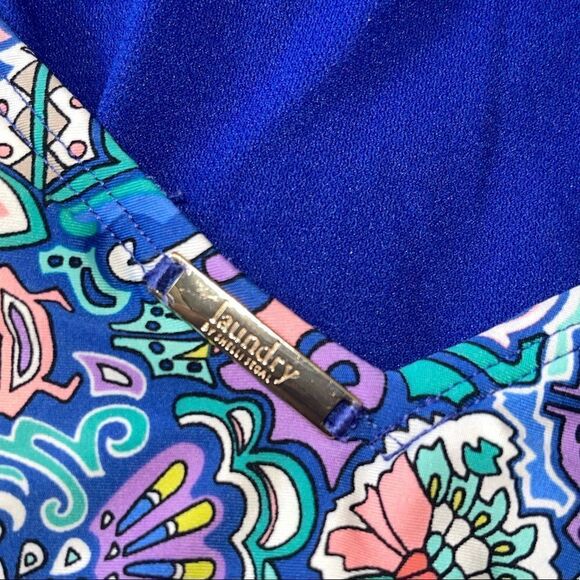 Laundry By Shelli Segal Boho Pattern Tie Neck Swimsuit - Picture 11 of 11